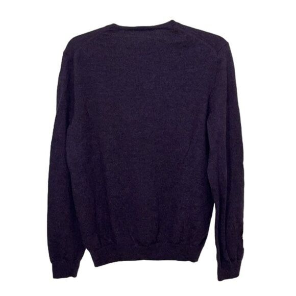 Gap Purple Merino Wool Knit Pullover V-Neck Sweater Men's Size Large Preppy - Picture 10 of 10